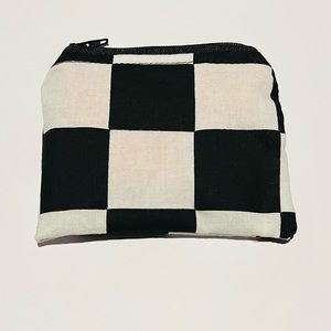 Black and white checkered coin purse